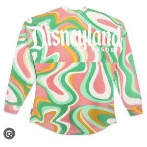 Disneyland 2022 Swirl Spirit Jersey Green Pink Orange Yellow Retro Long Sleeve S